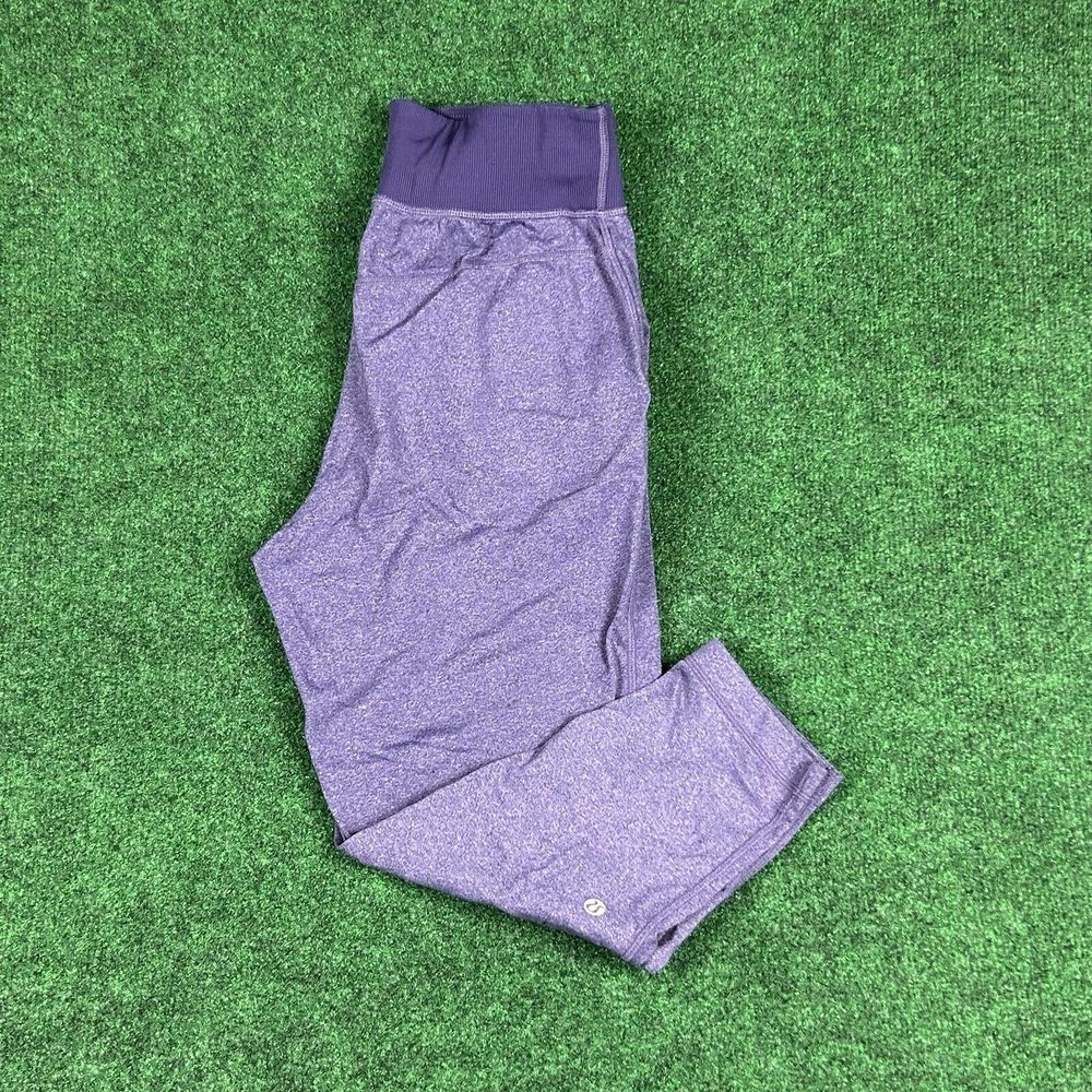 Lululemon On The Fly Cropped Jogger Pants Purple Womens 4 Drawstring Athleisure